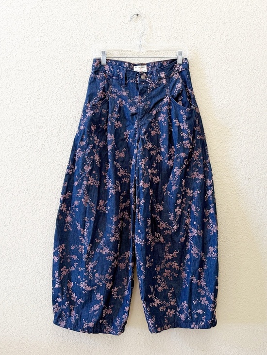 Free People Denim - Free People We The Free Jeans About That Baggy Trousers Barrel Balloon Flocked